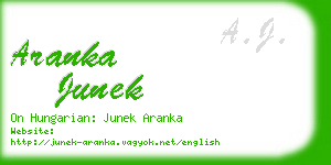 aranka junek business card